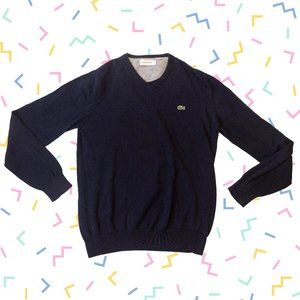 Lacoste Navy Blue V-Neck Sweater